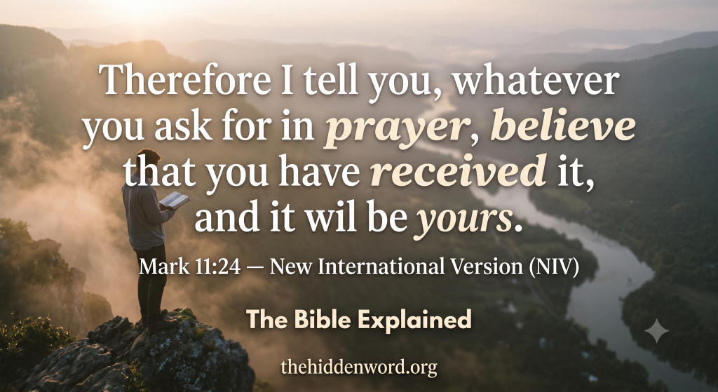 In the Gospel of Mark, Jesus teaches His disciples about the power of faith and prayer during the final days of His earthly ministry. Read today's Daily Bible Verse reflection to explore the historical context behind Mark 11:24.